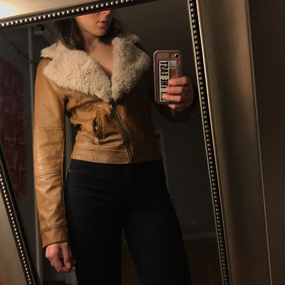 Blu Pepper leather jacket fur collar - Picture 2 of 3